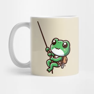 Cute Green frog Abseiling Mug
